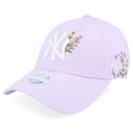 New Era - MLB Musta adjustable Lippis - New York Yankees Womens Floral Icon 9FORTY Lilac Adjustable @ Hatstore