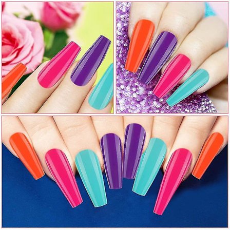 Tekokynnet, akryylikynsitarvikkeet, ballerinaväri, läpinäkyvä ranskalainen tyyli, keinotekoinen täysi peitto, pitkä malli, 100 kappaletta