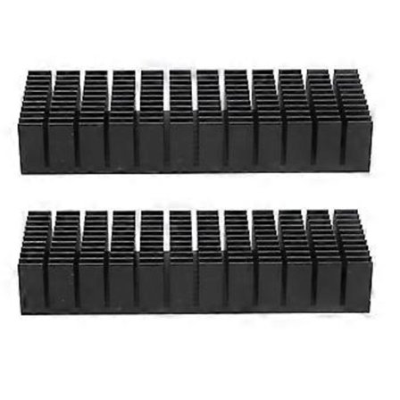 2 stk. kølefinner Aluminium Power Radiator Slidsede Køleplade Kit til Elektronik 120x40x20mm