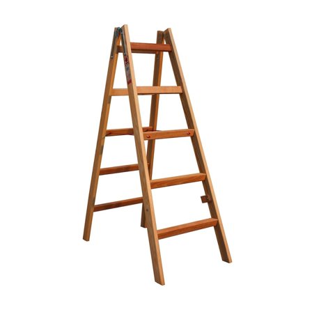 Trätrappstege, 2x5 steg, höjd: 1400 mm