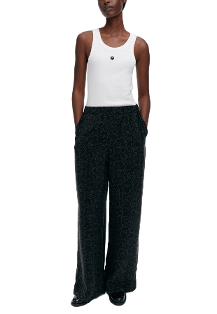 Marimekko Oanet Piirto Unikko Byxor Dam Svart L