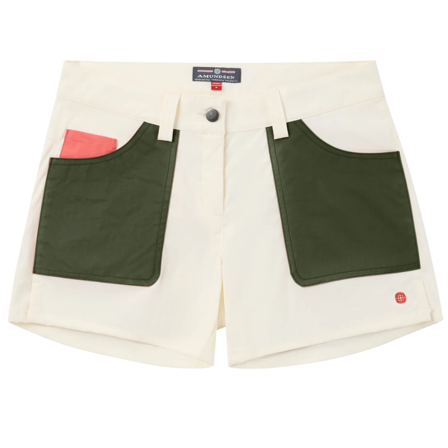 Amundsen 5Incher Field Shorts Womens Offwhite/Green