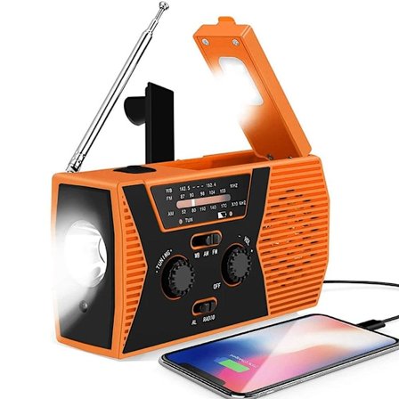 Vevradio Nödradio Solcell Powerbank 2000mAh Orange