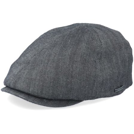 Stetson - Svart flatcap Keps - Duck Cap Cotton/Linen Black Flat Cap @ Hatstore