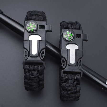 4 Pack kompass bergsklättring räddningsrep paracord armband