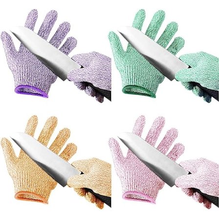 Lasten viillonkestävät käsineet, luokan 5 turvakäsineet, suoja keittiöön, puutarhaan, osterien avaukseen, askarteluun, tee-se-itse XS-koko