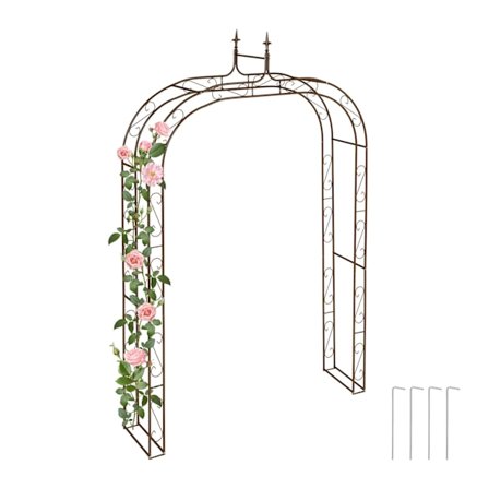 Metal Havepergola – Stor Plantebue med Finialer