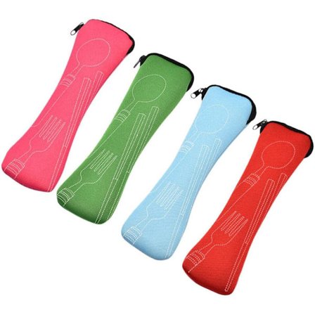 4-delt bestikkpose Reisebestikkveske Lunsj Servise Oppbevaring