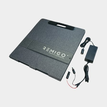 Chargeur solaire pour moteur électrique Remigo Solar Solution, avec Panneau solaire bateau (200 W, IP66, 564 x 564 x 50 mm) + chargeur (20 - 40 V, 150