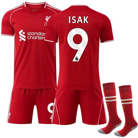 2526 Liverpool FC Fodboldtrøjesæt til børn og voksne (inklusive sokker) nr. 9 Isak