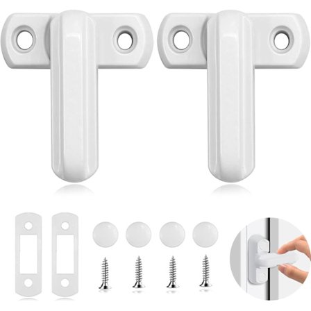 Stk. Hvit Vinduslås, Låser Låseblokk, Ekstra Sikkerhetslåser, Vindushasper, Dørlås, Dørlåser Vindusblokk og Vinduer og Hjemmesikkerhet