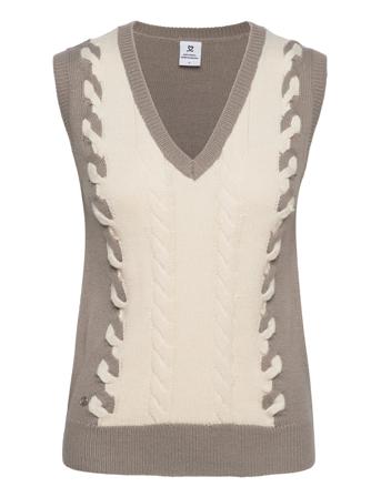 Frannie V-Neck Vest Vests Knitted Vests Multi/mønstret Daily Sports
