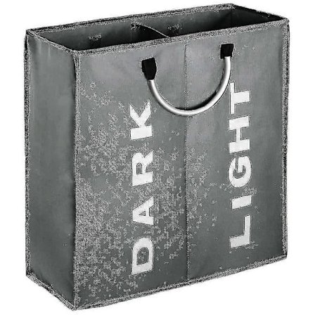 Stor tvättkorg med 3 sektioner, hopfällbar tvättkorg, hopfällbar tygsorteringsväska med bärhandtag för smutsiga kläder