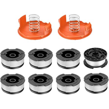 8x Linespoler egnet til Black And Decker græstrimmer - Linespole - Kompatibel egnet til Af-100, Af-100-3zp, Af-100-bkp - Med spoledæksel