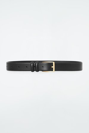 COS Women's Classic Leather Belt in Black