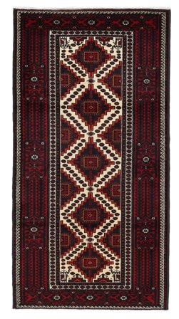 Baluch Rug 100X197 Black/Brown Wool, Persia