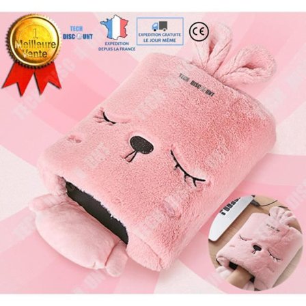 Värme musmatta - TD - Kaninull - USB - Handledsstöd - Rosa