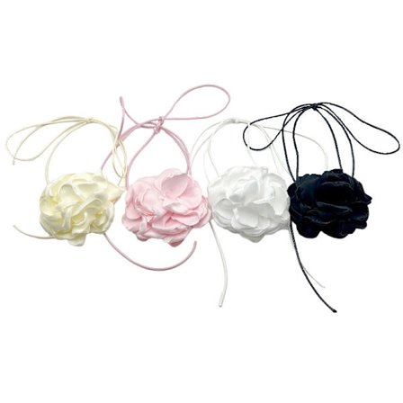 Flower Collar Choker Tyg Blomma Halsband Konstgjorda Flower Choker Halsband Kvinnor vit