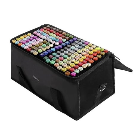 Farvet sæt, 1 sekund hurtigtørrende markeringspenne, dobbelte spidser til kunstnere, med opbevaringsbase til studerende Manga