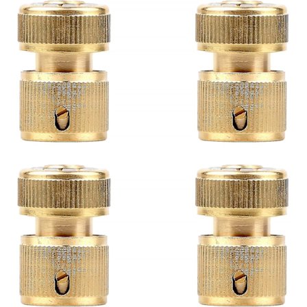 4 st. Massiva Mässing Trädgårdsslangkopplingar för Kökskran, 1/2" Snabbkopplingar