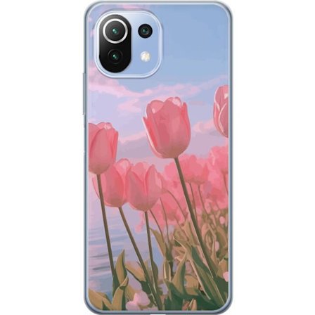 Mobilskal till Xiaomi Mi 11 Lite med Rosa Tulpaner