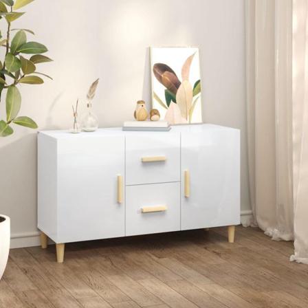 Vidaxl Skänk Vit Högglans 100x36x60 Cm Konstruerat Trä Vit