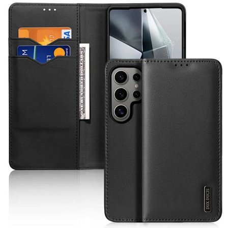 DUX DUCIS Samsung Galaxy S25 Ultra Leather Wallet Cover - Black
