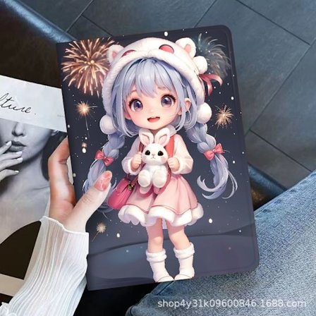 Stilrent skal för iPad Air6/Air7 13" Lila Flickor Silikon