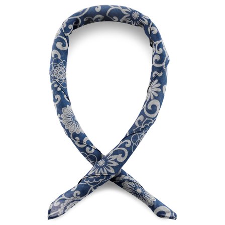Pañuelo de cuello de algodón con estampado floral azul oscuro y beige para hombres - Pañuelos para el cuello
