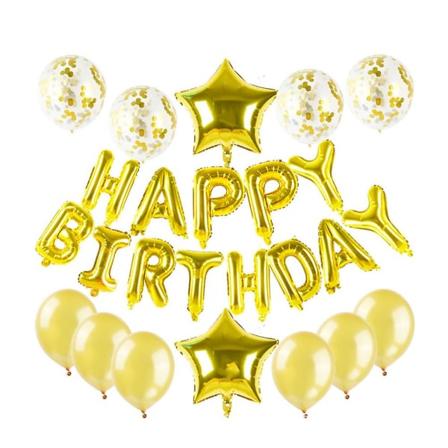 25-pack set med ballonger för bröllop, födelsedagsfest, barnkalas, festdekorationer, guld (guld)