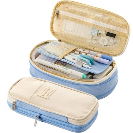 Stor pennal, pennal, kan utvides stor pennal, blå