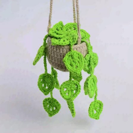 Bil Spejl Hænge Tilbehør, Hæklede Potteplanter til Bil og Hjem, Håndlavede Strikkede Dekorationsgaver