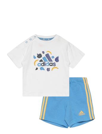 Essentials Allover Print Tee Set Kids White Adidas Performance