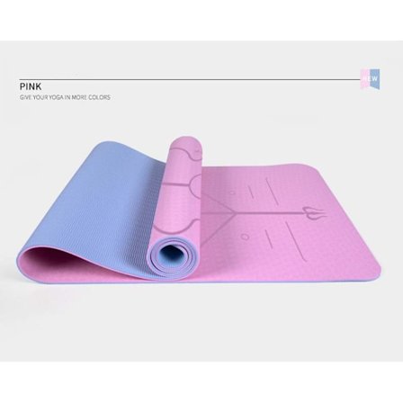 Yogamatta för kvinnor, professionell, halkfri, förlängd, tjockare, bredare, fitness, ljusrosa + is