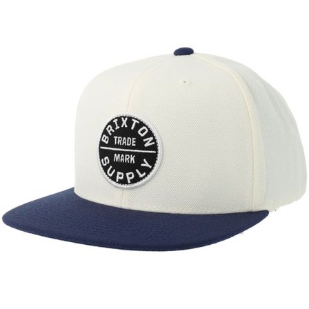Brixton - Vit snapback Keps - Oath Iii Off White/Midnight Blue Snapback @ Hatstore