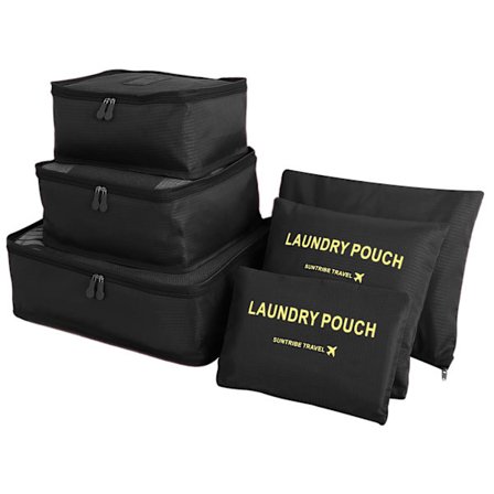 6 stk. rejsearrangør pakkeposer pakkekuber sæt holdbare rejsebagagearrangører kuffert opbevaringsposer kompressionsposer