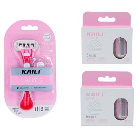 Rakhyvel för kvinnor, tjejer, Kaili Lady5 inkl 6 rakblad