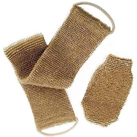 ING Eksfolierende Hamp Rygskrubber, Rygstrop med Handske til Bad & Brusebad, Til Mænd & Kvinder, Tilgængelig på Begge Sider