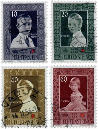 Liechtenstein 1955 - MICHEL 338-341 - Stemplet