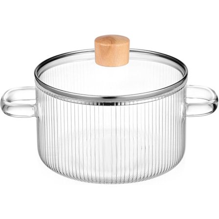 Glas Kastrull Med Lock Klar Kastrull Med Högt Borosilikatglas Värmebeständig Gryta Med Spishäll Kastrull För Pasta Nudlar Soppa Mjölk