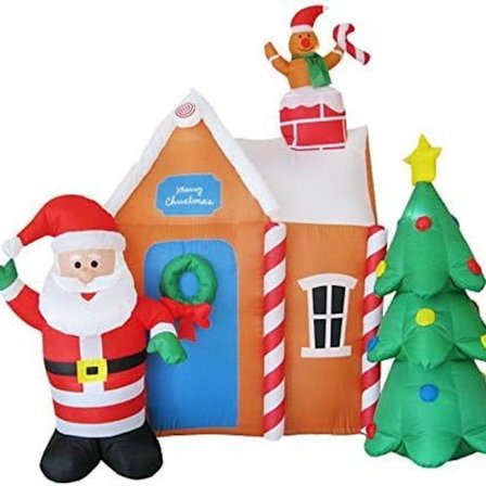 Oppustelig julemand og juletræ, oppustelig juledekoration til