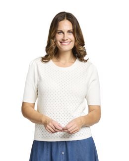 Kortermet strikket genser Off-white - 36/38 - Åshild