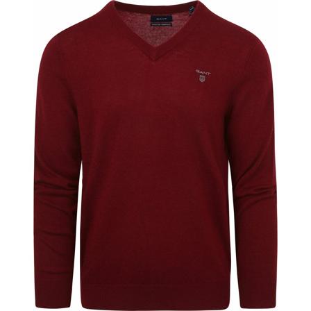 Gant V-neck Stickat röd, Herr Stickade tröjor, Herr, Storlek: L