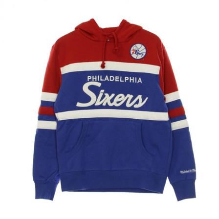 Mitchell & Ness, NBA Head Coach Hoody hooded sweatshirt Blauw, Heren, Maat:S