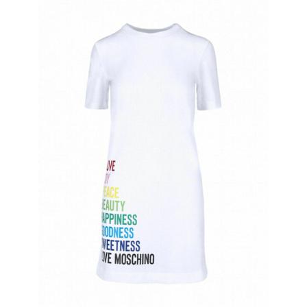 Love Moschino Short Kjole Hvid, Dame