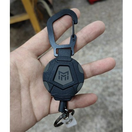 Uniclife udtrækkelig nøglering badgeholder - rustfrit stålfjeder, 80 cm stålkabel, karabinhage og nøglering, op til 226g