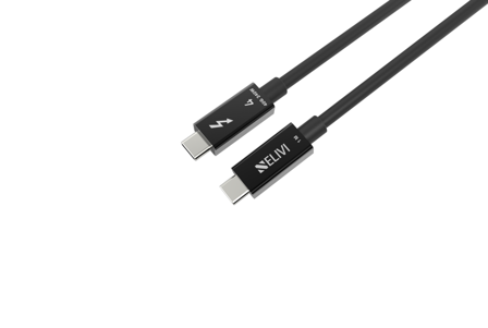 Elivi Thunderbolt 4 kabel 1 m 240W | 40Gbps | Svart