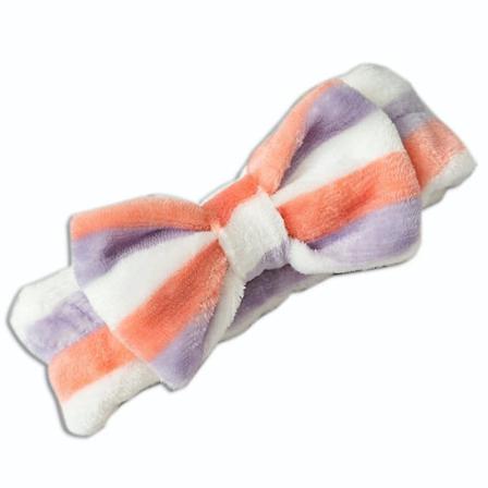 8st Plysch Yoga Fitness Hårband Med Rosett Stripe Dot