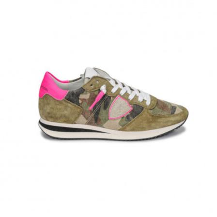Philippe Model, Trpx Camouflage Neon Sneakers Groen, Dames, Maat:40 EU
