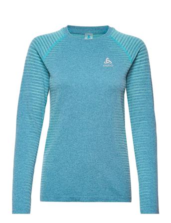 Odlo W T-Shirt Ss Crewneck Essential Seamless T-shirts & Tops Long-sleeved Blå Odlo